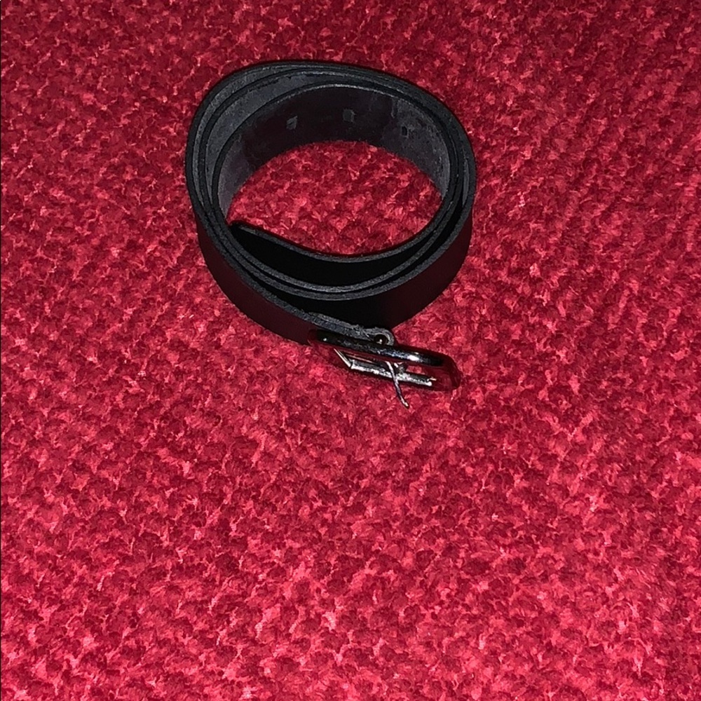 Wide Black Leather Belt